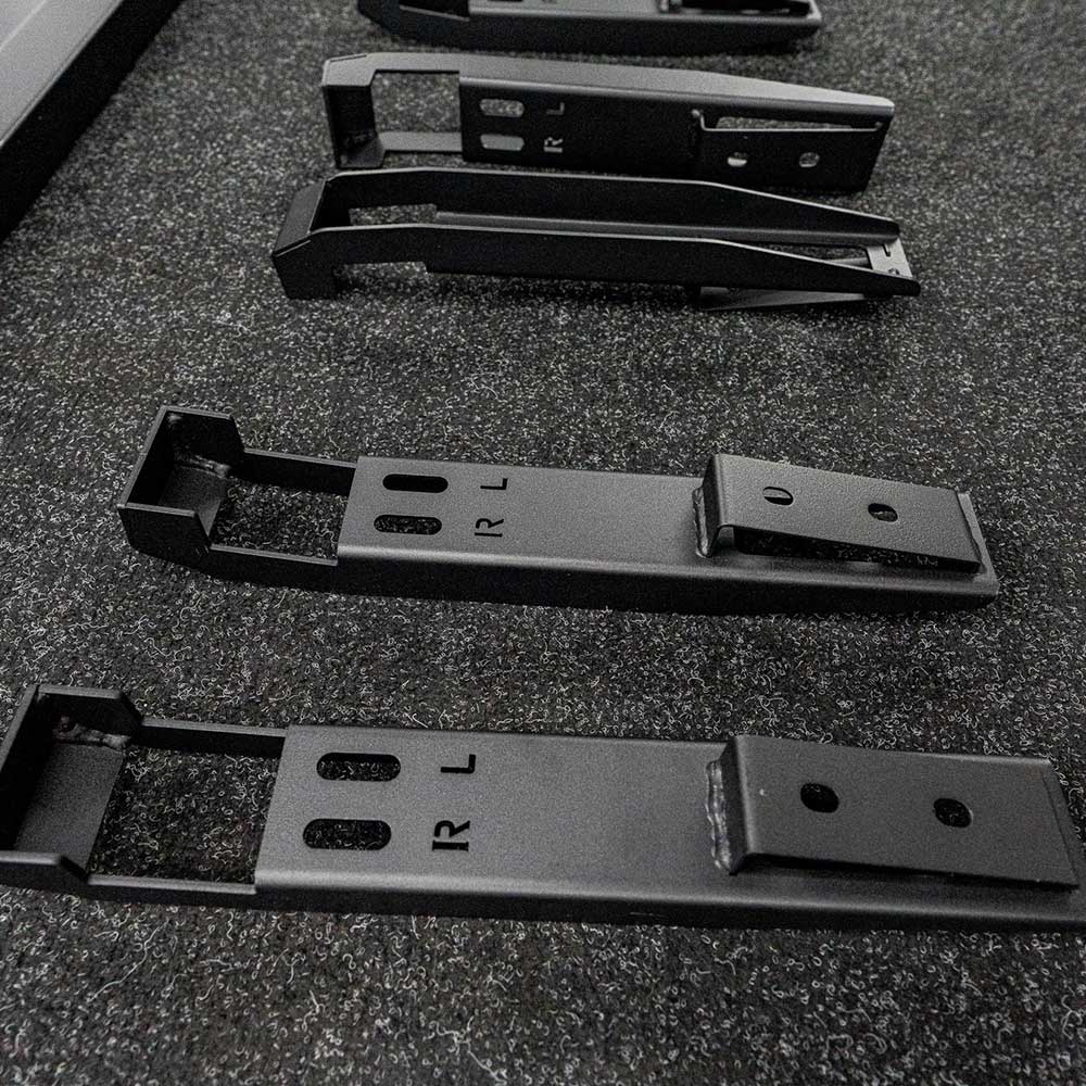 Tesla Cybertruck Running Boards (Side steps) Black Steel for Base / Foundation / Cyberbeast - Gem Motorsports
