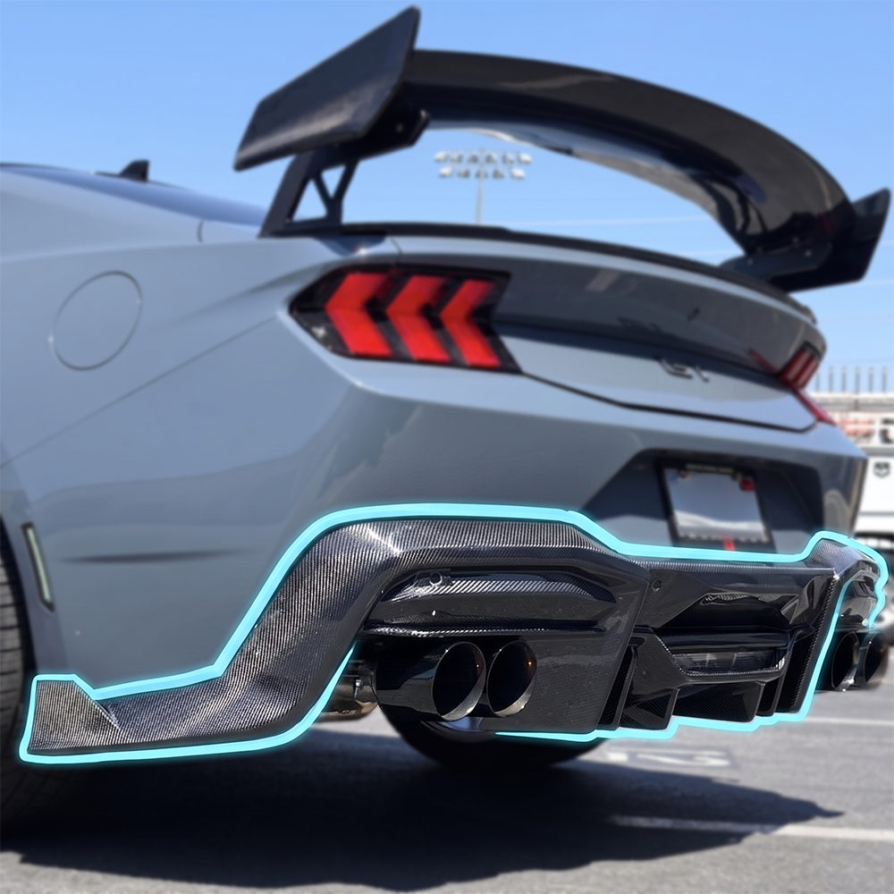 2024+ Ford Mustang S650 Pure Performance LA Carbon Fiber GTL Diffuser | GT / Dark Horse