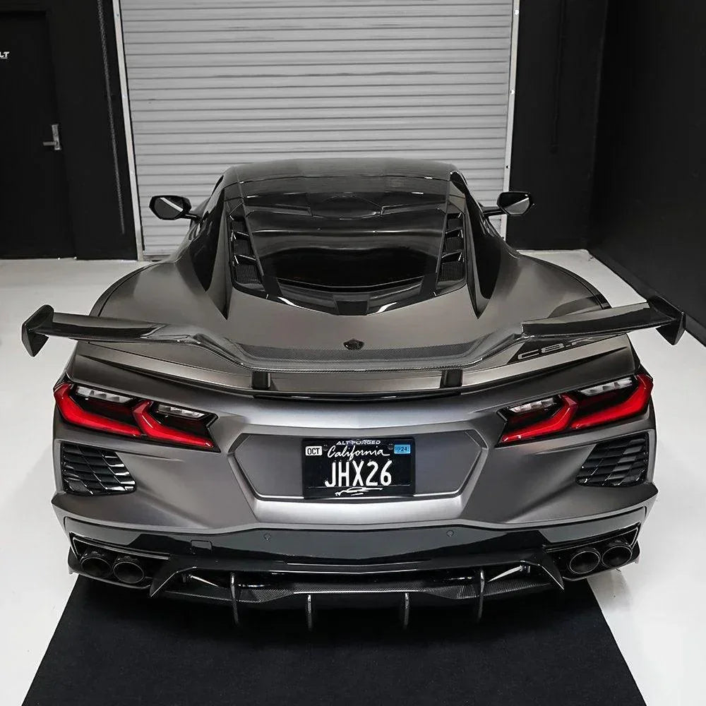 Pure Perf High Wing Carbon Fiber Z06 Style for C8 Corvette Base / Z51 - Gem Motorsports