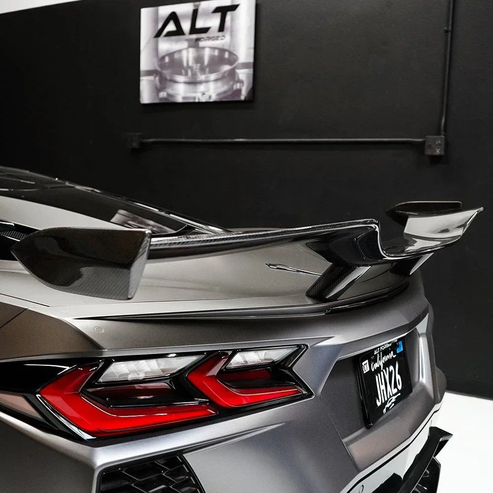 Pure Perf High Wing Carbon Fiber Z06 Style for C8 Corvette Base / Z51 - Gem Motorsports