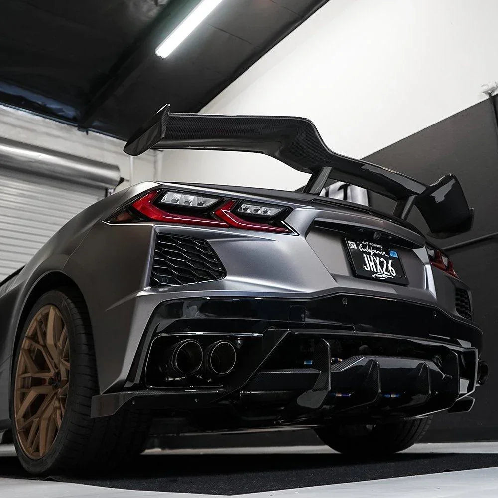 Pure Perf High Wing Carbon Fiber Z06 Style for C8 Corvette Base / Z51 - Gem Motorsports