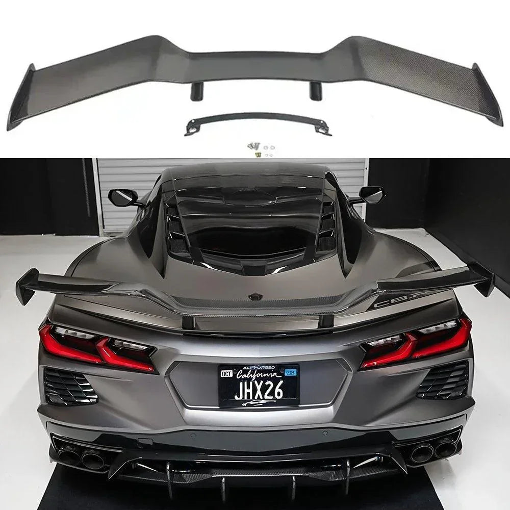 Pure Perf High Wing Carbon Fiber Z06 Style for C8 Corvette Base / Z51 - Gem Motorsports