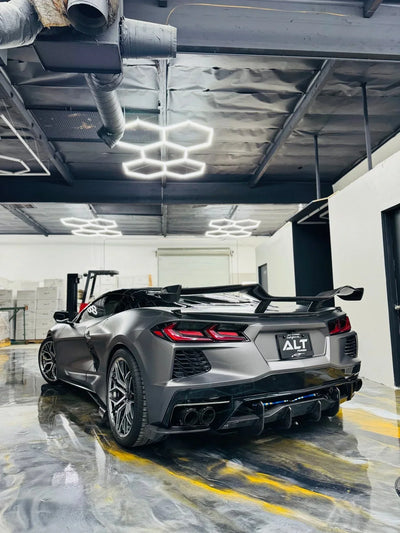 Pure Perf High Wing Carbon Fiber Z06 Style for C8 Corvette Base / Z51 - Gem Motorsports
