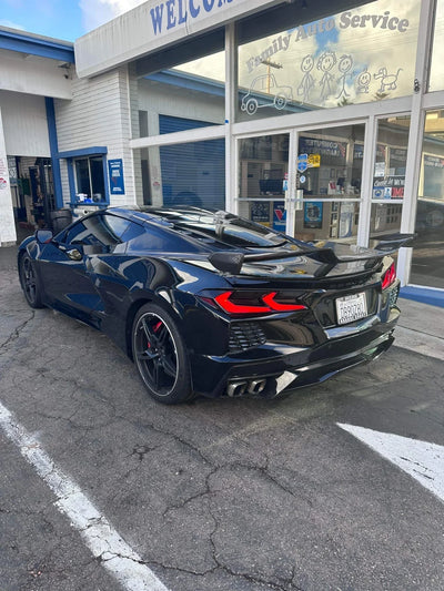 Pure Perf High Wing Carbon Fiber Z06 Style for C8 Corvette Base / Z51 - Gem Motorsports