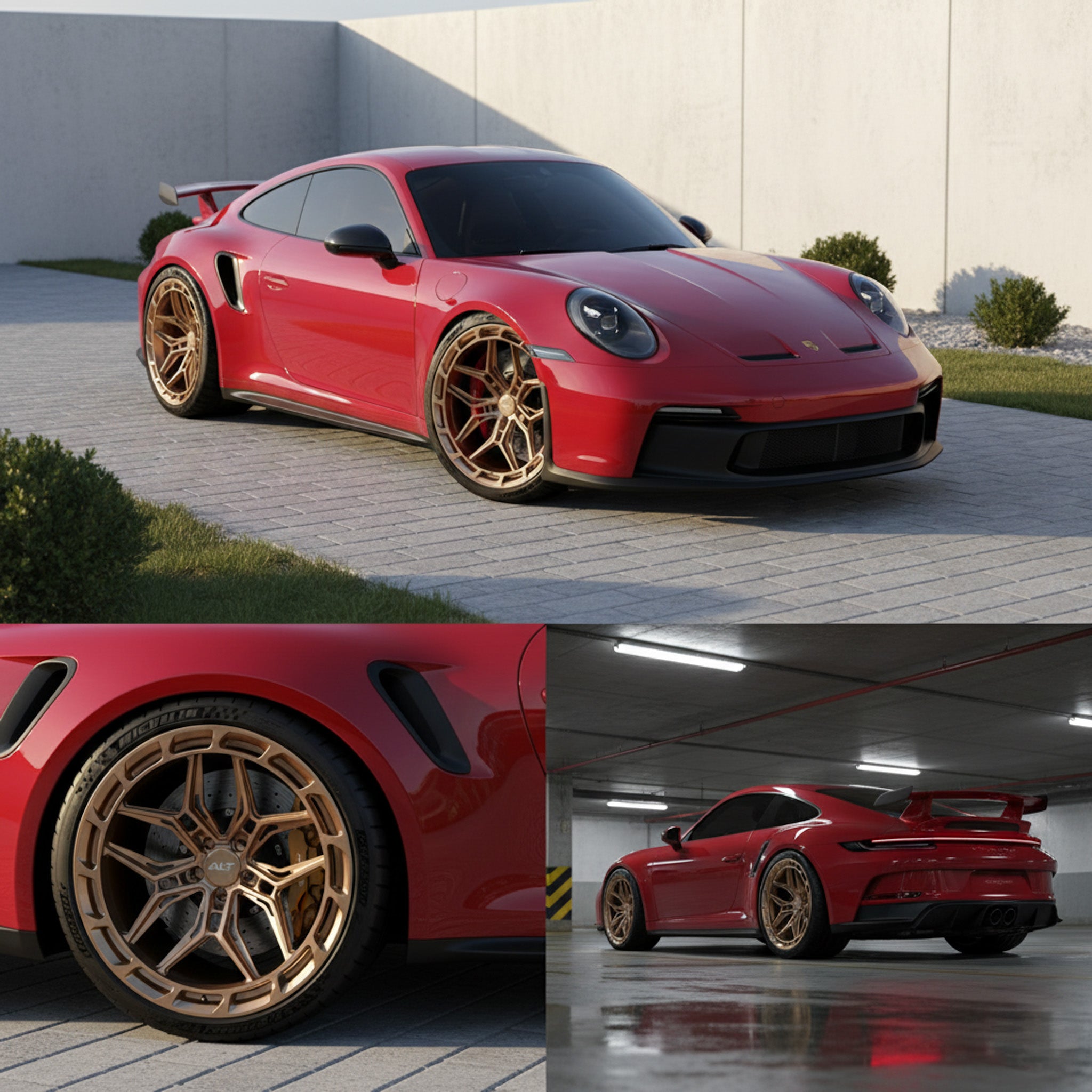 ALT RSL - 18 Forged 20x9.5 / 21x12 wheels for Porsche 911 992 Carrera S GT3 GT3RS - Gem Motorsports
