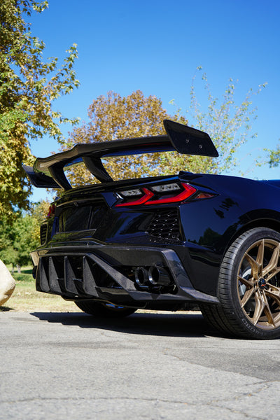 Pure Performance LA BlackFin Carbon Fiber Rear Diffuser for 2020+ C8 Corvette Stingray