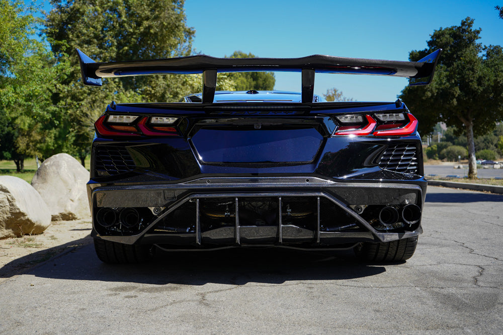 Pure Performance LA BlackFin Carbon Fiber Rear Diffuser for 2020+ C8 Corvette Stingray