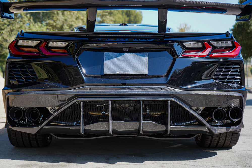 Pure Performance LA BlackFin Carbon Fiber Rear Diffuser for 2020+ C8 Corvette Stingray