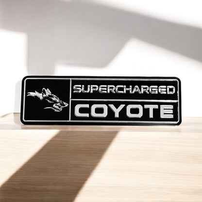 Supercharged Coyote logo Emblem for Dashboard S550 Mustang GT - Gem Motorsports