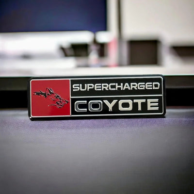 Supercharged Coyote logo Emblem for Dashboard S550 Mustang GT - Gem Motorsports