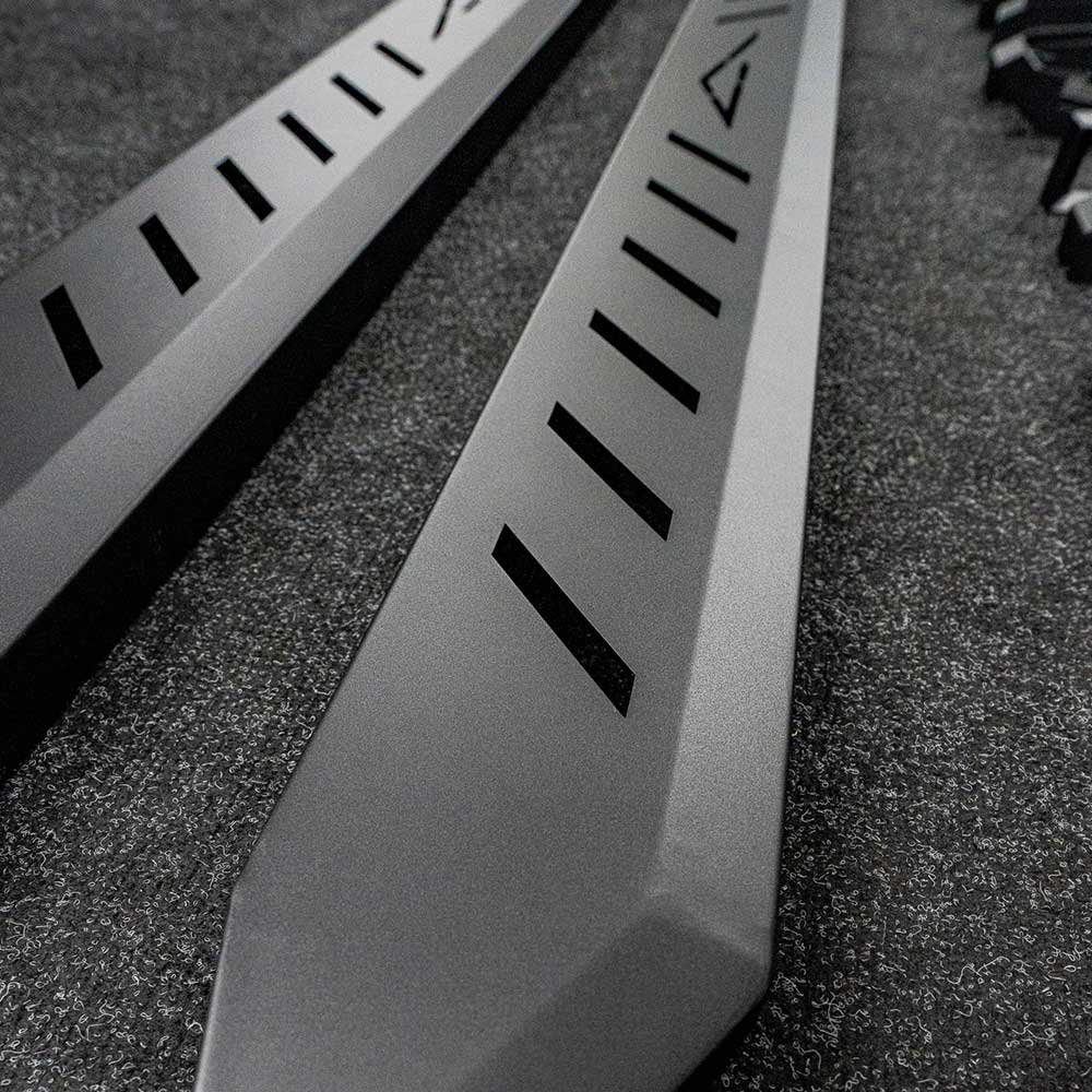 Tesla Cybertruck Running Boards (Side steps) Black Steel for Base / Foundation / Cyberbeast - Gem Motorsports