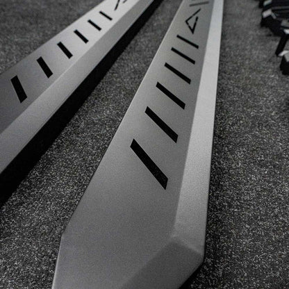 Tesla Cybertruck Running Boards (Side steps) Black Steel for Base / Foundation / Cyberbeast - Gem Motorsports