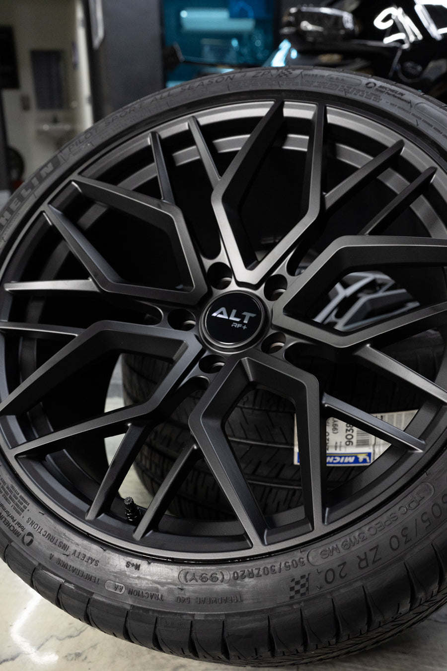 ALT Velocity Rotary Forged Satin Black wheel and tire package