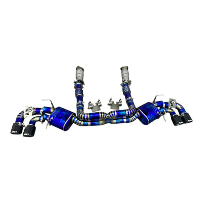 Pure Performance Blue Titanium Exhaust for C8 Corvette Base / Z51 - Gem Motorsports