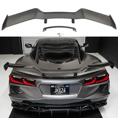 Pure Perf High Wing Carbon Fiber Z06 Style for C8 Corvette Base / Z51 - Gem Motorsports